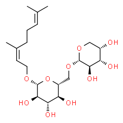 ChemSpider 2D Image | (2Z)-3,7-Dimethyl-2,6-octadien-1-yl 6-O-alpha-L-arabinopyranosyl-beta-D-glucopyranoside | C21H36O10