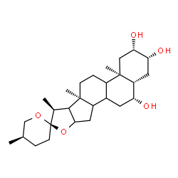 ChemSpider 2D Image | (2beta,3beta,5alpha,6beta,8xi,9xi,14xi,16xi,17xi,25R)-Spirostan-2,3,6-triol | C27H44O5