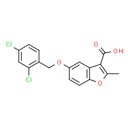 ChemSpider 2D Image | 5-[(2,4-Dichlorobenzyl)oxy]-2-methyl-1-benzofuran-3-carboxylic acid | C17H12Cl2O4