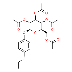 ChemSpider 2D Image | 4-Ethoxyphenyl 2,3,4,6-tetra-O-acetyl-beta-D-glucopyranoside | C22H28O11