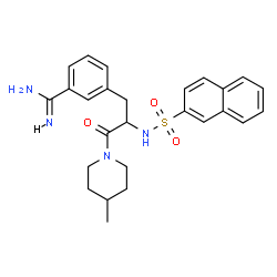 ChemSpider 2D Image | 3-{3-(4-Methyl-1-piperidinyl)-2-[(2-naphthylsulfonyl)amino]-3-oxopropyl}benzenecarboximidamide | C26H30N4O3S