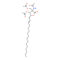 ChemSpider 2D Image | {(3S,4R,5R)-3-Acetamido-4-acetoxy-5-[(2E)-2-hexadecen-1-yl]-2-oxotetrahydro-3-furanyl}methyl acetate | C27H45NO7