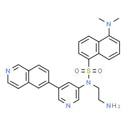 ChemSpider 2D Image | N-(2-Aminoethyl)-5-(dimethylamino)-N-[5-(6-isoquinolinyl)-3-pyridinyl]-1-naphthalenesulfonamide | C28H27N5O2S