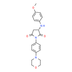 ChemSpider 2D Image | (3S)-3-[(4-Methoxyphenyl)amino]-1-[4-(4-morpholinyl)phenyl]-2,5-pyrrolidinedione | C21H23N3O4