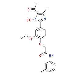 ChemSpider 2D Image | 2-[4-(5-Acetyl-1-hydroxy-4-methyl-1H-imidazol-2-yl)-2-ethoxyphenoxy]-N-(3-methylphenyl)acetamide | C23H25N3O5