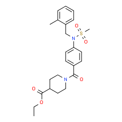 ChemSpider 2D Image | Ethyl 1-{4-[(2-methylbenzyl)(methylsulfonyl)amino]benzoyl}-4-piperidinecarboxylate | C24H30N2O5S