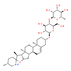 ChemSpider 2D Image | (3beta,25R)-Spirosol-5-en-3-yl 4-O-(6-deoxy-alpha-L-mannopyranosyl)-beta-D-glucopyranoside | C39H63NO11