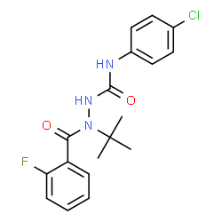 ChemSpider 2D Image | N-(4-Chlorophenyl)-2-(2-fluorobenzoyl)-2-(2-methyl-2-propanyl)hydrazinecarboxamide | C18H19ClFN3O2