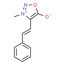 ChemSpider 2D Image | 3-Methyl-4-[(E)-2-phenylvinyl]-1,2,3-oxadiazol-3-ium-5-olate | C11H10N2O2