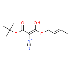 ChemSpider 2D Image | (1Z)-1-Hydroxy-1-[(3-methyl-2-buten-1-yl)oxy]-3-[(2-methyl-2-propanyl)oxy]-3-oxo-1-propene-2-diazonium | C12H19N2O4