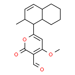 ChemSpider 2D Image | 4-Methoxy-6-(2-methyl-1,2,4a,5,6,7,8,8a-octahydro-1-naphthalenyl)-2-oxo-2H-pyran-3-carbaldehyde | C18H22O4