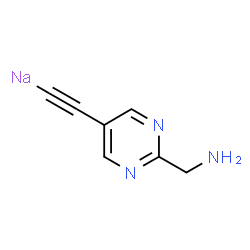ChemSpider 2D Image | {[2-(Aminomethyl)-5-pyrimidinyl]ethynyl}sodium | C7H6N3Na