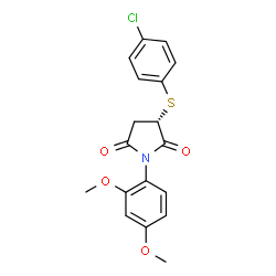 ChemSpider 2D Image | (3S)-3-[(4-Chlorophenyl)sulfanyl]-1-(2,4-dimethoxyphenyl)-2,5-pyrrolidinedione | C18H16ClNO4S