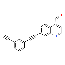 ChemSpider 2D Image | 7-[(3-Ethynylphenyl)ethynyl]-4-quinolinecarbaldehyde | C20H11NO