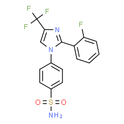 ChemSpider 2D Image | 4-[2-(2-Fluorophenyl)-4-(trifluoromethyl)-1H-imidazol-1-yl]benzenesulfonamide | C16H11F4N3O2S