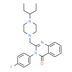 ChemSpider 2D Image | 3-(4-Fluorophenyl)-2-{[4-(3-pentanyl)-1-piperazinyl]methyl}-4(3H)-quinazolinone | C24H29FN4O