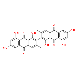 ChemSpider 2D Image | 1,1',6,6',8,8'-Hexahydroxy-3,3'-dimethyl-2,2'-bianthracene-9,9',10,10'-tetrone | C30H18O10