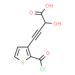 ChemSpider 2D Image | 4-[2-(Chlorocarbonyl)-3-thienyl]-2-hydroxy-3-butynoic acid | C9H5ClO4S