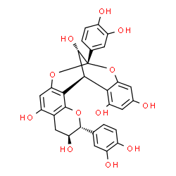 ChemSpider 2D Image | (1S,5R,6S,13R,21S)-5,13-Bis(3,4-dihydroxyphenyl)-4,12,14-trioxapentacyclo[11.7.1.0~2,11~.0~3,8~.0~15,20~]henicosa-2,8,10,15,17,19-hexaene-6,9,17,19,21-pentol | C30H24O12