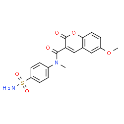 ChemSpider 2D Image | 6-Methoxy-N-methyl-2-oxo-N-(4-sulfamoylphenyl)-2H-chromene-3-carboxamide | C18H16N2O6S