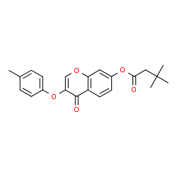 ChemSpider 2D Image | 3-(4-Methylphenoxy)-4-oxo-4H-chromen-7-yl 3,3-dimethylbutanoate | C22H22O5