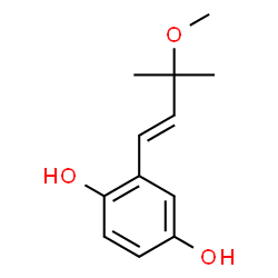 ChemSpider 2D Image | 2-[(1E)-3-Methoxy-3-methyl-1-buten-1-yl]-1,4-benzenediol | C12H16O3