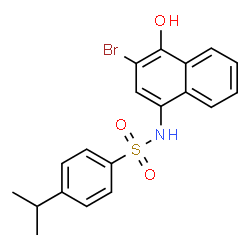 ChemSpider 2D Image | N-(3-Bromo-4-hydroxy-1-naphthyl)-4-isopropylbenzenesulfonamide | C19H18BrNO3S