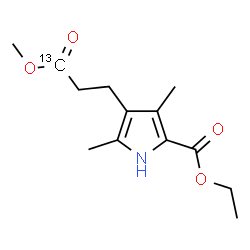 ChemSpider 2D Image | Ethyl 4-[3-methoxy-3-oxo(3-~13~C)propyl]-3,5-dimethyl-1H-pyrrole-2-carboxylate | C1213CH19NO4