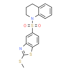 ChemSpider 2D Image | 1-{[2-(Methylsulfanyl)-1,3-benzothiazol-5-yl]sulfonyl}-1,2,3,4-tetrahydroquinoline | C17H16N2O2S3