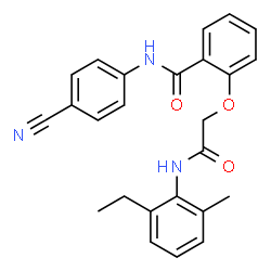 ChemSpider 2D Image | N-(4-Cyanophenyl)-2-{2-[(2-ethyl-6-methylphenyl)amino]-2-oxoethoxy}benzamide | C25H23N3O3