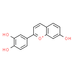 ChemSpider 2D Image | 2-(3,4-Dihydroxyphenyl)-7-hydroxychromenium | C15H11O4