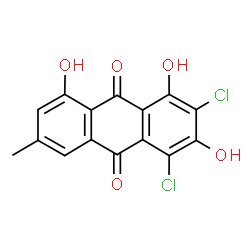 ChemSpider 2D Image | 5,7-DICHLOROEMODIN | C15H8Cl2O5