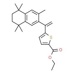 ChemSpider 2D Image | Ethyl 5-[1-(3,5,5,8,8-pentamethyl-5,6,7,8-tetrahydro-2-naphthalenyl)vinyl]-2-thiophenecarboxylate | C24H30O2S