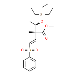 ChemSpider 2D Image | Methyl (2R,3E)-2-methyl-4-(phenylsulfonyl)-2-{(1R)-1-[(triethylsilyl)oxy]ethyl}-3-butenoate | C20H32O5SSi