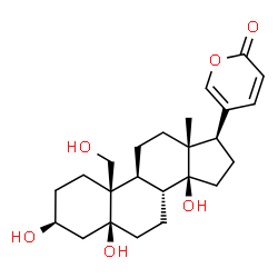 ChemSpider 2D Image | (3beta,5beta)-3,5,14,19-Tetrahydroxybufa-20,22-dienolide | C24H34O6