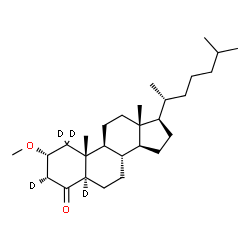 ChemSpider 2D Image | (2beta,3R,5alpha)-2-Methoxy(1,1,3,5-~2~H_4_)cholestan-4-one | C28H44D4O2