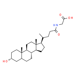 ChemSpider 2D Image | N-[(3alpha,17alpha,20S)-3-Hydroxy-24-oxocholan-24-yl]glycine | C26H43NO4