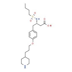 ChemSpider 2D Image | (3S)-3-[(Butylsulfonyl)amino]-4-{4-[3-(4-piperidinyl)propoxy]phenyl}butanoic acid | C22H36N2O5S