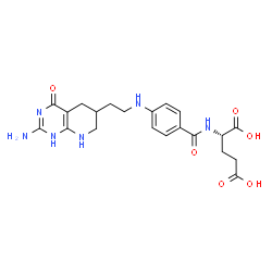 ChemSpider 2D Image | N-(4-{[2-(2-Amino-4-oxo-1,4,5,6,7,8-hexahydropyrido[2,3-d]pyrimidin-6-yl)ethyl]amino}benzoyl)-L-glutamic acid | C21H26N6O6