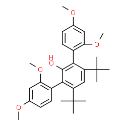 ChemSpider 2D Image | 2,2'',4,4''-Tetramethoxy-4',6'-bis(2-methyl-2-propanyl)-1,1':3',1''-terphenyl-2'-ol | C30H38O5