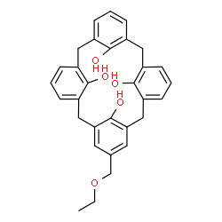 ChemSpider 2D Image | 5-(Ethoxymethyl)pentacyclo[19.3.1.1~3,7~.1~9,13~.1~15,19~]octacosa-1(25),3(28),4,6,9(27),10,12,15(26),16,18,21,23-dodecaene-25,26,27,28-tetrol | C31H30O5