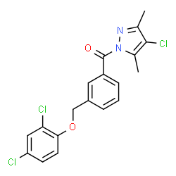 ChemSpider 2D Image | (4-Chloro-3,5-dimethyl-1H-pyrazol-1-yl){3-[(2,4-dichlorophenoxy)methyl]phenyl}methanone | C19H15Cl3N2O2