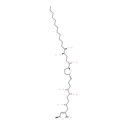 ChemSpider 2D Image | (5S)-5-Methyl-3-[(2R,5R,6R)-2,5,6-trihydroxy-9-{(2R,5S)-5-[(1S,4R,5R)-1,4,5-trihydroxyheptadecyl]tetrahydro-2-furanyl}nonyl]-2(5H)-furanone | C35H64O9