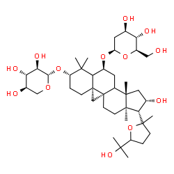 ChemSpider 2D Image | (3beta,5xi,6alpha,8xi,9beta,16beta,20xi)-16,25-Dihydroxy-3-(beta-D-xylopyranosyloxy)-20,24-epoxy-9,19-cyclolanostan-6-yl 2-deoxy-beta-D-arabino-hexopyranoside | C41H68O13