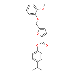 ChemSpider 2D Image | 4-Isopropylphenyl 5-[(2-methoxyphenoxy)methyl]-2-furoate | C22H22O5