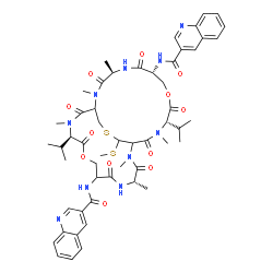 ChemSpider 2D Image | N-[(4S,8R,11R,17R,24S)-4,17-diisopropyl-3,11,13,16,24,26-hexamethyl-27-methylsulfanyl-2,5,9,12,15,18,22,25-octaoxo-8-(quinoline-3-carbonylamino)-6,19-dioxa-28-thia-3,10,13,16,23,26-hexazabicyclo[12.12.3]nonacosan-21-yl]quinoline-3-carboxamide | C53H66N10O12S2