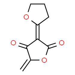 ChemSpider 2D Image | (3E)-3-(Dihydro-2(3H)-furanylidene)-5-methylene-2,4(3H,5H)-furandione | C9H8O4