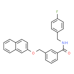 ChemSpider 2D Image | N-(4-Fluorobenzyl)-3-[(2-naphthyloxy)methyl]benzamide | C25H20FNO2