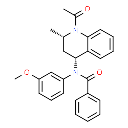 ChemSpider 2D Image | N-[(2S,4R)-1-Acetyl-2-methyl-1,2,3,4-tetrahydro-4-quinolinyl]-N-(3-methoxyphenyl)benzamide | C26H26N2O3