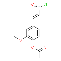 ChemSpider 2D Image | 4-[(1E)-3-Chloro-3-oxo(3-~13~C)-1-propen-1-yl]-2-methoxyphenyl acetate | C1113CH11ClO4